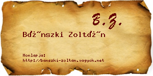 Bánszki Zoltán névjegykártya